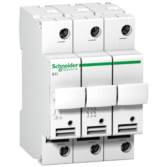 Imagem de Seccionador de fusíveis Acti 9 STI - 3 pólos - 25 A - fusíveis 10.3 x 38 mm