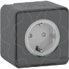 Imagem de Tomada 2P+T monobloco com obturadore, Mureva Styl, IP55, 16A, Cinzento
