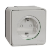 Imagem de Tomada 2P+T monobloco com obturadores, Mureva Styl, saliente, IP55, 16A, Branco