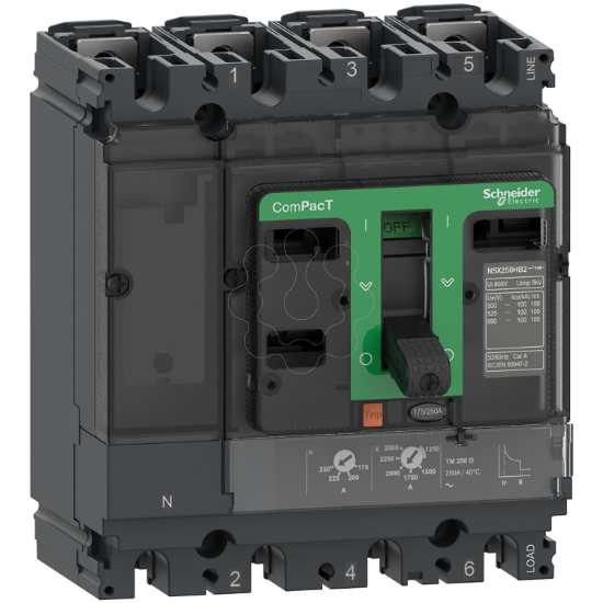 Imagem de ComPacT DISJUNTOR NSX100F 36kA CA 4P3D 80A TMD