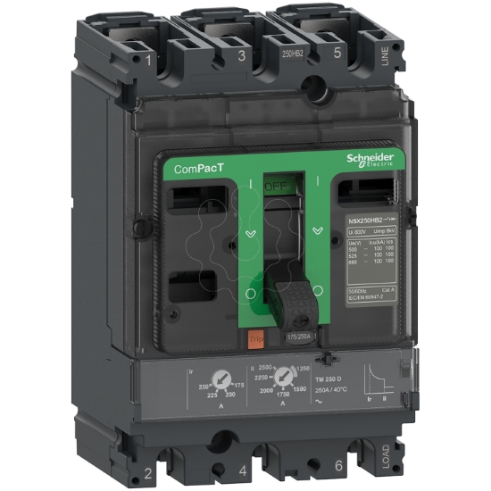 Imagem de ComPacT Disjuntor NSX250B 25kA CA 3P3D 250A TMD