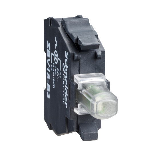 Imagem de Bloco luminoso Harmony XB4 Harmony XB5 branco para cabeca 22mm LED universal terminais de aperto de parafuso 24...120V AC/DC