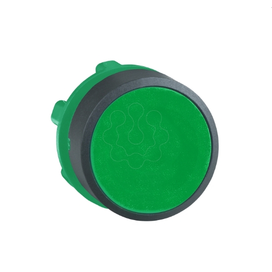 Imagem de Cabeca botao capsula verde a face para aro de fixacao plastico