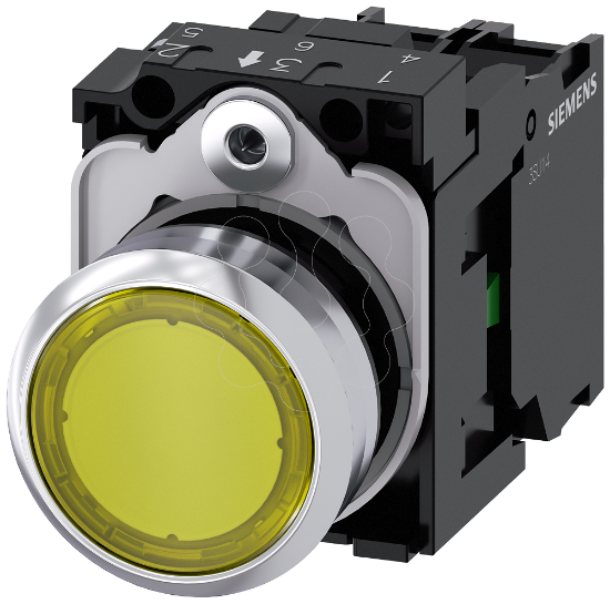 Imagem de Botão de pressão, iluminado, 22mm, redondo, plástico, transparente, 1NA, 24V CA/CC