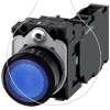 Imagem de Botão de pressão, iluminado, 22mm, redondo, plástico, branco, 1NA, 24V CA/CC