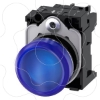 Imagem de Sinalizador luminoso 22mm redondo metal alto brilho transparente lente plano 24V CA/CC