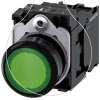 Imagem de Botão de pressão, iluminado, 22mm, redondo, plástico, azul, 1NA, 110V CA