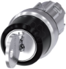 Imagem de Interruptor de chave RONIS 22mm redondo metal alto brilho retirada da chave I+O+II