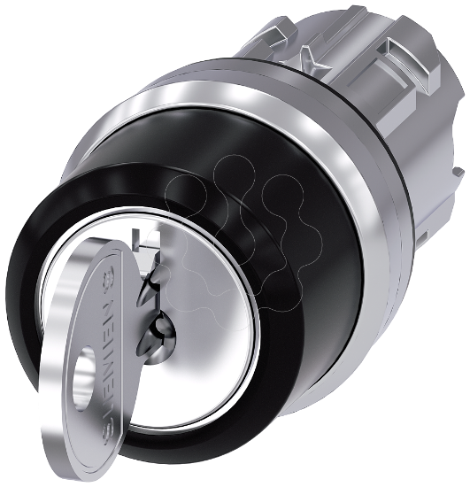 Imagem de Interruptor de chave RONIS 22mm redondo metal alto brilho retirada da chave I+O+II