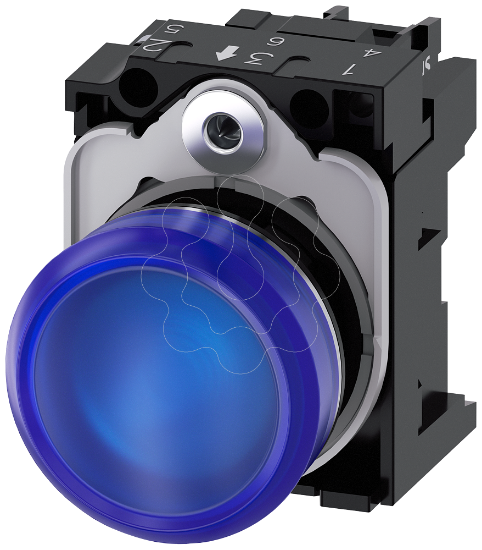 Imagem de Sinalizador luminoso 22mm redondo metal alto brilho transparente lente plano 24V CA/CC