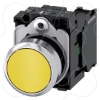Imagem de Botão de pressão, 22mm, redondo, metal, alto brilho, amarelo, botão de comando, 1NA+1NF
