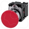 Imagem de Botão cogumelo, 22mm, redondo, metal, brilhante, vermelho, 1NA+1NF