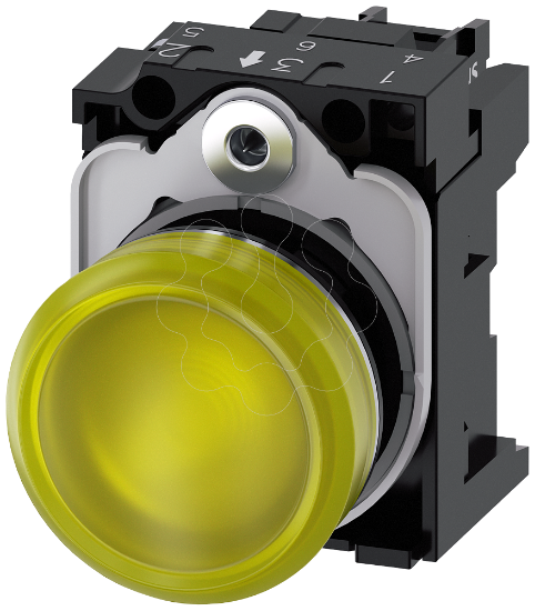 Imagem de Sinalizador luminoso 22mm redondo metal alto brilho azul lente plano 24V CA/CC