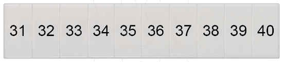 Imagem de Placa de designação, frente, com 61-70, vertical, largura dos terminais: 6,2 mm