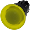 Imagem de Botão cogumelo, iluminado, 22mm, redondo, plástico, verde, 40mm
