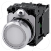 Imagem de Botão de pressão, iluminado, 22mm, redondo, metal, alto brilho, branco, botão de pressão, 1NA+1NF