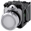 Imagem de Botão de pressão, iluminado, 22mm, redondo, metal, alto brilho, branco, botão de pressão, 1NA+1NF