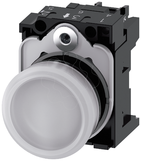 Imagem de Sinalizador luminoso 22mm redondo metal alto brilho vermelho lente plano 24V CA/CC