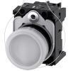 Imagem de Sinalizador luminoso 22mm redondo metal alto brilho vermelho lente plano 24V CA/CC