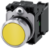 Imagem de Botão de pressão, 22mm, redondo, metal, alto brilho, amarelo, botão de comando, 1NA+1NF