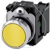 Imagem de Botão de pressão, 22mm, redondo, metal, alto brilho, amarelo, botão de comando, 1NA+1NF