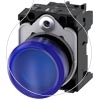 Imagem de Sinalizador luminoso 22mm redondo plastico branco lente plano 24V CA/CC
