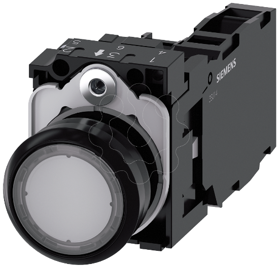 Imagem de Botão de pressão, 22mm, redondo, metal, alto brilho, verde, 1NA