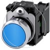 Imagem de Botão de pressão, 22mm, redondo, metal, alto brilho, azul, botão de pressão, 1NA+1NF