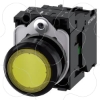 Imagem de Botão de pressão, iluminado, 22mm, redondo, plástico, verde, 1NA, 110V CA