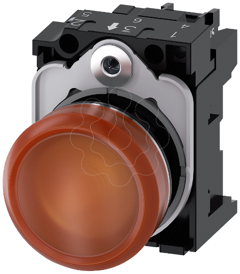 Imagem de Sinalizador luminoso 22mm redondo metal alto brilho vermelho lente plano 110V CA