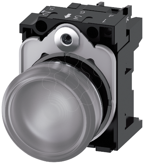 Imagem de Sinalizador luminoso 22mm redondo plastico transparente lente plano 230V CA