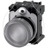 Imagem de Sinalizador luminoso 22mm redondo plastico transparente lente plano 230V CA