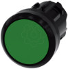 Imagem de Botão de pressão, 22mm, redondo plástico, verde, inscrição: I, botão de pressão