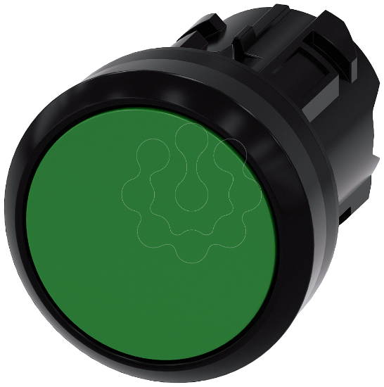 Imagem de Botão de pressão, 22mm, redondo plástico, verde, inscrição: I, botão de pressão