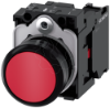 Imagem de Botão de pressão, 22mm, redondo plástico, vermelho, botão de comando, 1NA+1NF