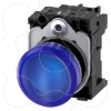 Imagem de Sinalizador luminoso 22mm redondo metal alto brilho transparente lente plano 110V CA