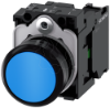 Imagem de Botão de pressão, 22mm, redondo, plástico, azul, 1NA+1NF