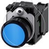 Imagem de Botão de pressão, 22mm, redondo, plástico, azul, 1NA+1NF