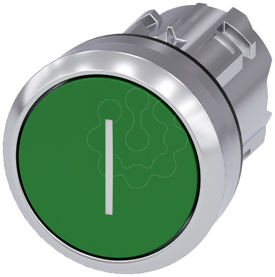 Imagem de Botão de pressão, 22mm, redondo, metal, alto brilho, preto