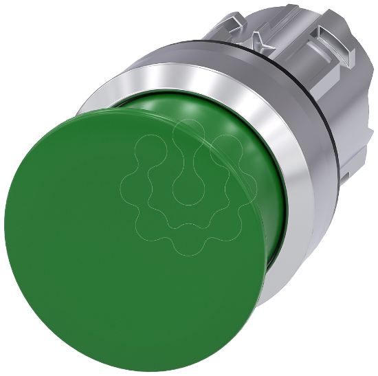Imagem de Botão cogumelo, 22mm, redondo, metal, brilhante, preto, 40mm
