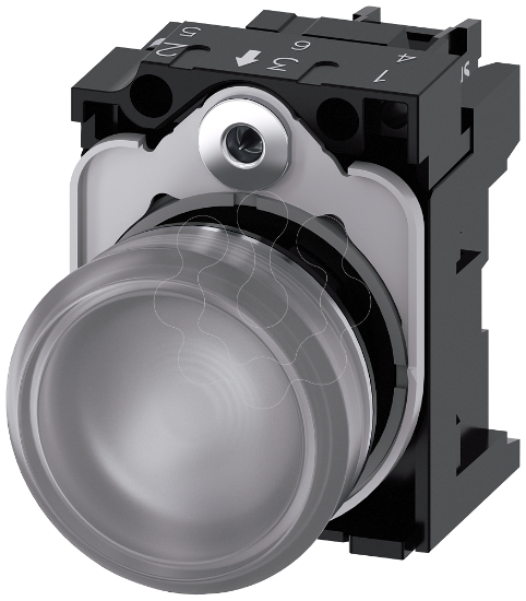 Imagem de Sinalizador luminoso 22mm redondo plastico ambar lente plano 110V CA