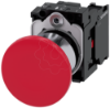 Imagem de Botão cogumelo, 22mm, redondo, metal, brilhante, vermelho, 1NA+1NF