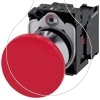Imagem de Botão cogumelo, 22mm, redondo, metal, brilhante, vermelho, 1NA+1NF