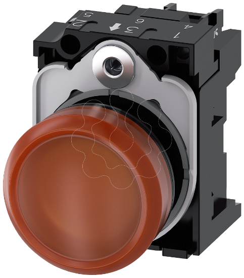 Imagem de Sinalizador luminoso 22mm redondo plastico vermelho lente plano 110V CA