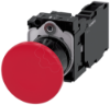 Imagem de Botão cogumelo, 22mm, redondo, metal, alto brilho, vermelho, 1NF