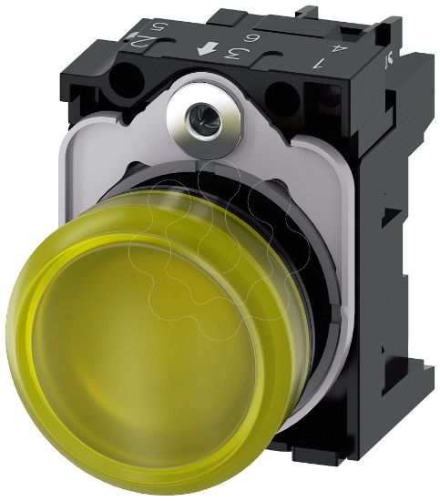 Imagem de Sinalizador luminoso 22mm redondo plastico verde lente plano 110V CA