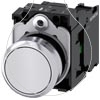 Imagem de Botão de pressão, iluminado, 22mm, redondo plástico, vermelho, 1NF, 230V CA