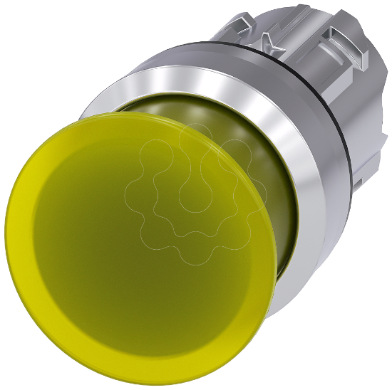Imagem de Botão cogumelo, iluminado, 22mm, redondo, metal, alto brilho, verde, 30mm