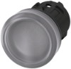 Imagem de Sinalizador luminoso 22mm redondo plastico branco lente plano