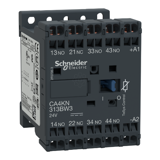 Imagem de Contactor auxiliar TeSys CA4K - 3NA+NF 24VCC baixo consumo com terminais de mola